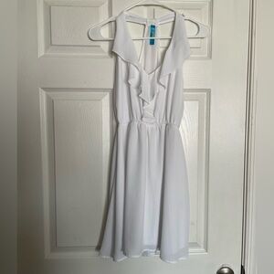 Francesca's Collections White Ruffle Mini Dress